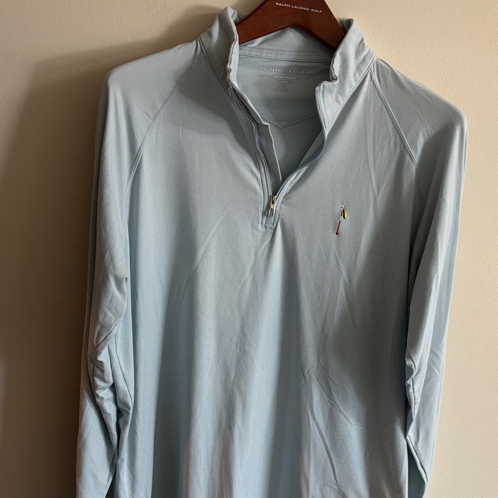 Holderness & Bourne Light Blue Quarter-Zip Performance Pullover - Men's